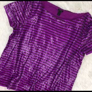J. Crew Striped Sequin Top